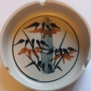 Vintage Ceramic Ashtray Cigarettes Colourful 3 Slots Beautiful Hand Painted